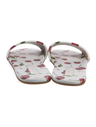 Michael Kors Collection Leather Printed Slides