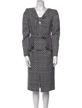 Michael Kors Collection Virgin Wool Midi Length Dress