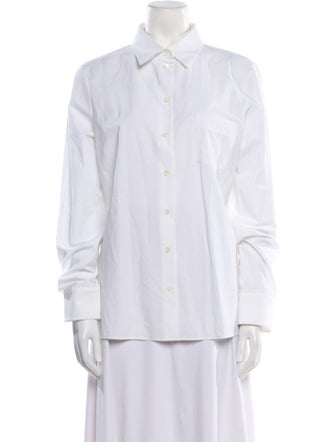 Michael Kors Collection Long Sleeve Button-Up Top