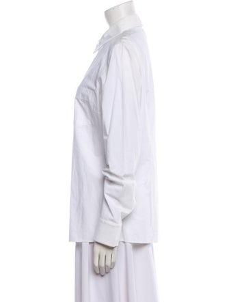 Michael Kors Collection Long Sleeve Button-Up Top