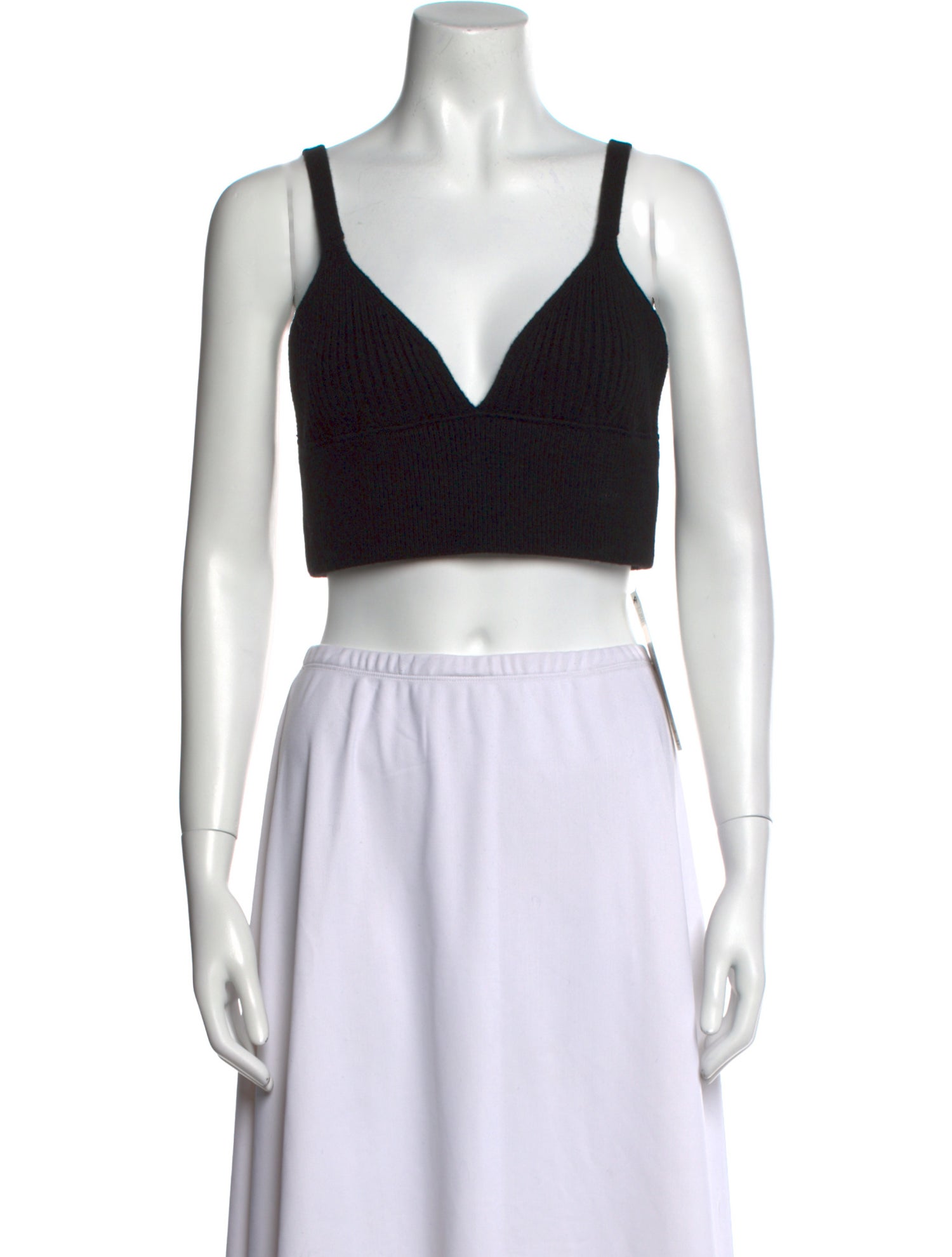 Michael Kors Collection Cashmere V-Neck Crop Top w/ Tags