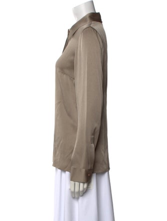 Michael Kors Collection Long Sleeve Button-Up Top