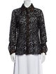 Michael Kors Collection Lace Pattern Long Sleeve Button-Up Top