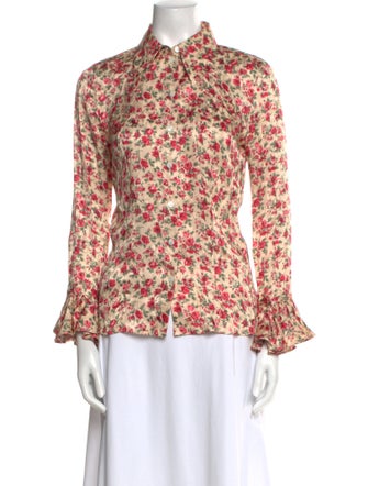 Michael Kors Collection Silk Floral Print Blouse