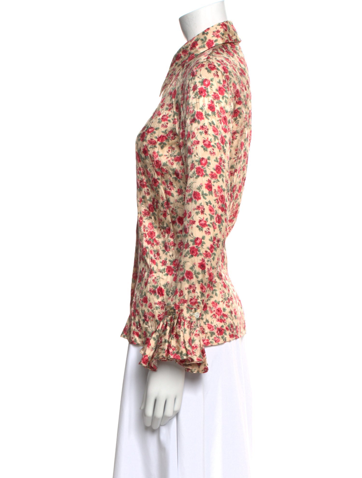 Michael Kors Collection Silk Floral Print Blouse