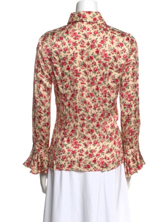 Michael Kors Collection Silk Floral Print Blouse