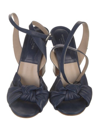 Michael Kors Collection Leather Bow Accents Sandals