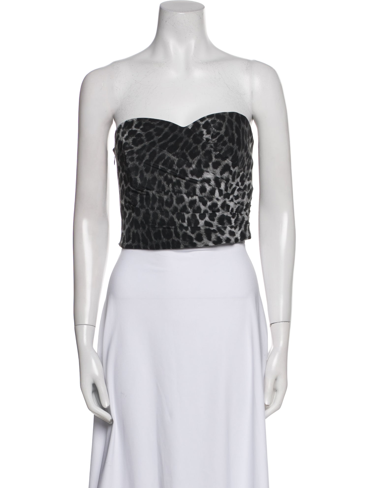 Michael Kors Collection Silk Animal Print Crop Top
