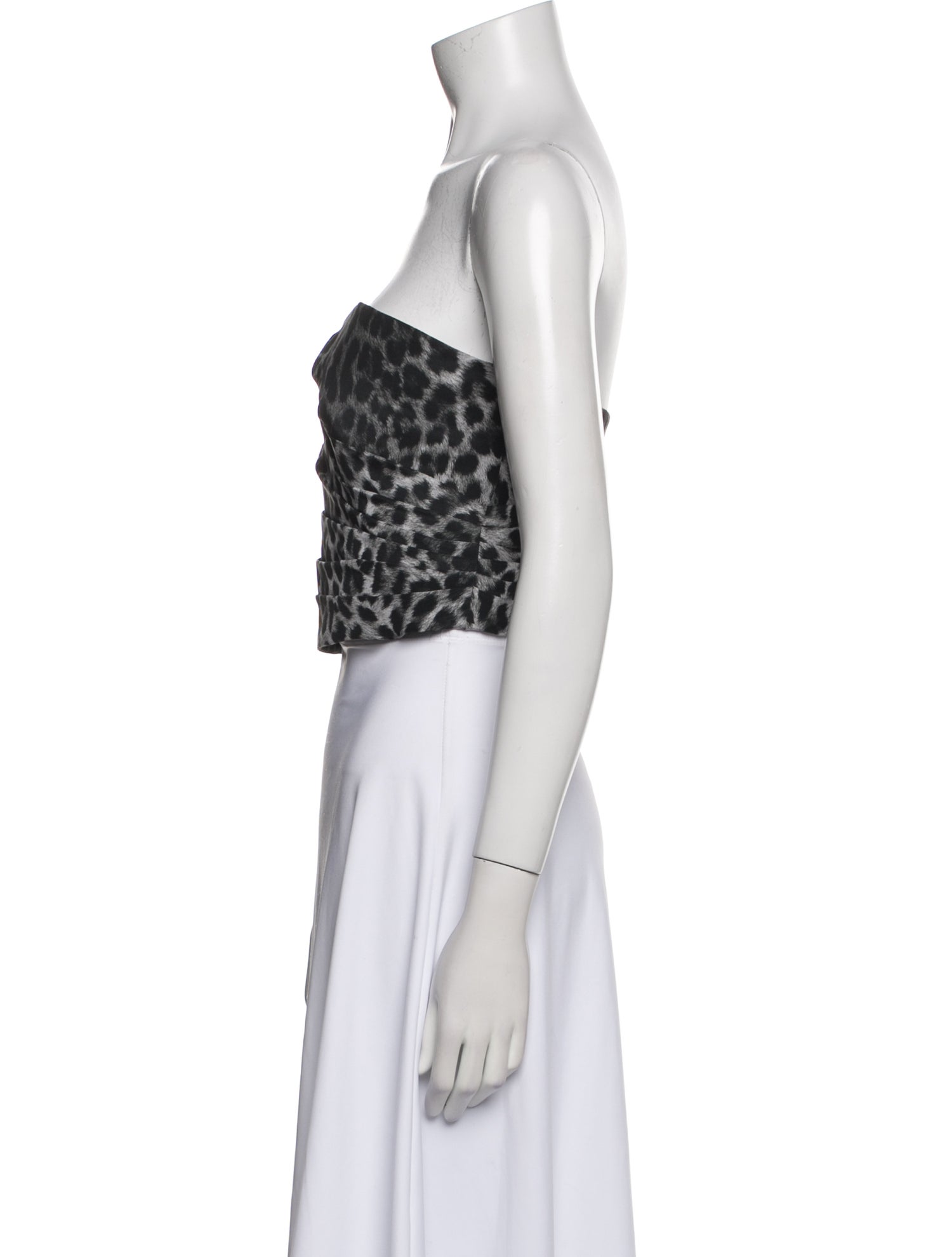 Michael Kors Collection Silk Animal Print Crop Top