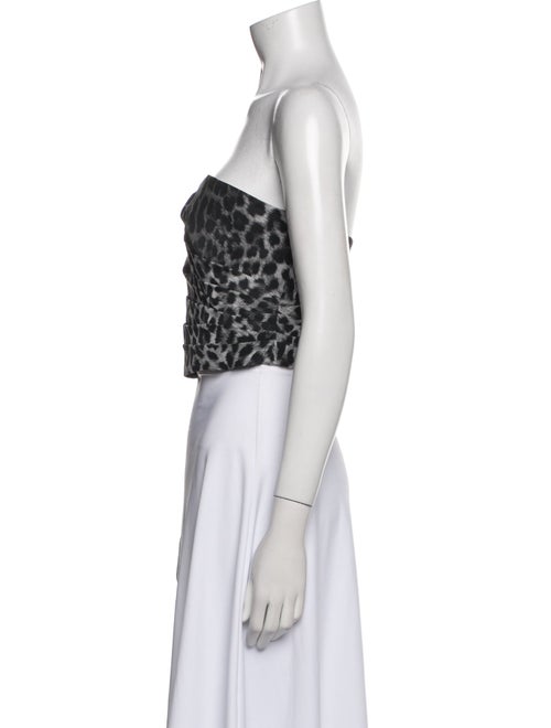 Michael Kors Collection Silk Animal Print Crop Top
