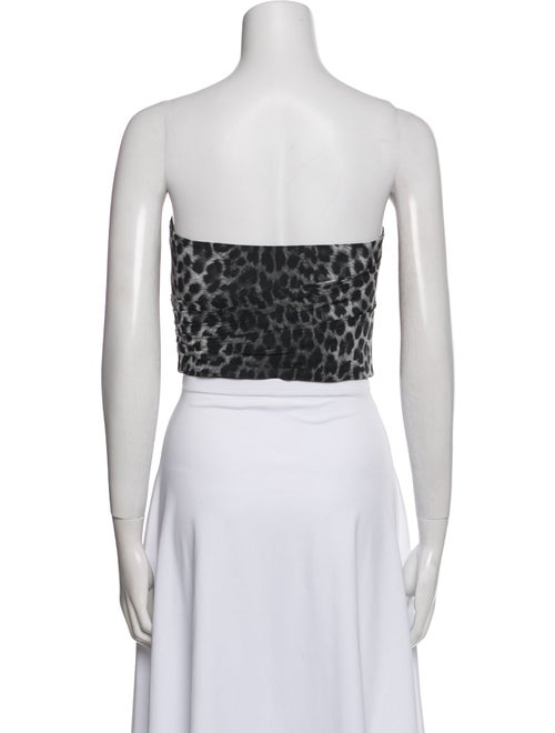 Michael Kors Collection Silk Animal Print Crop Top