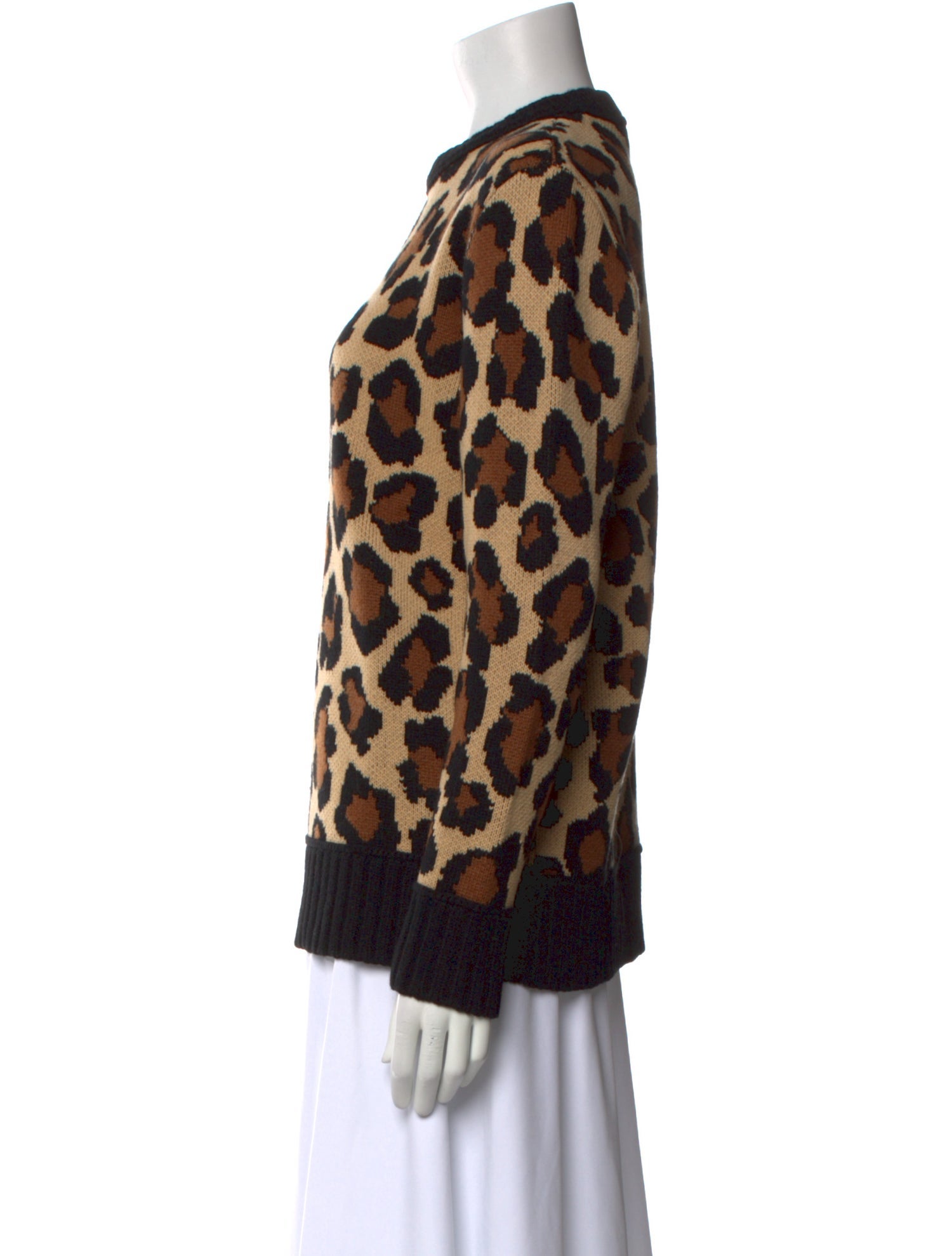 Michael Kors Collection Cashmere Animal Print Sweatshirt