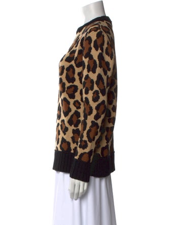 Michael Kors Collection Cashmere Animal Print Sweatshirt