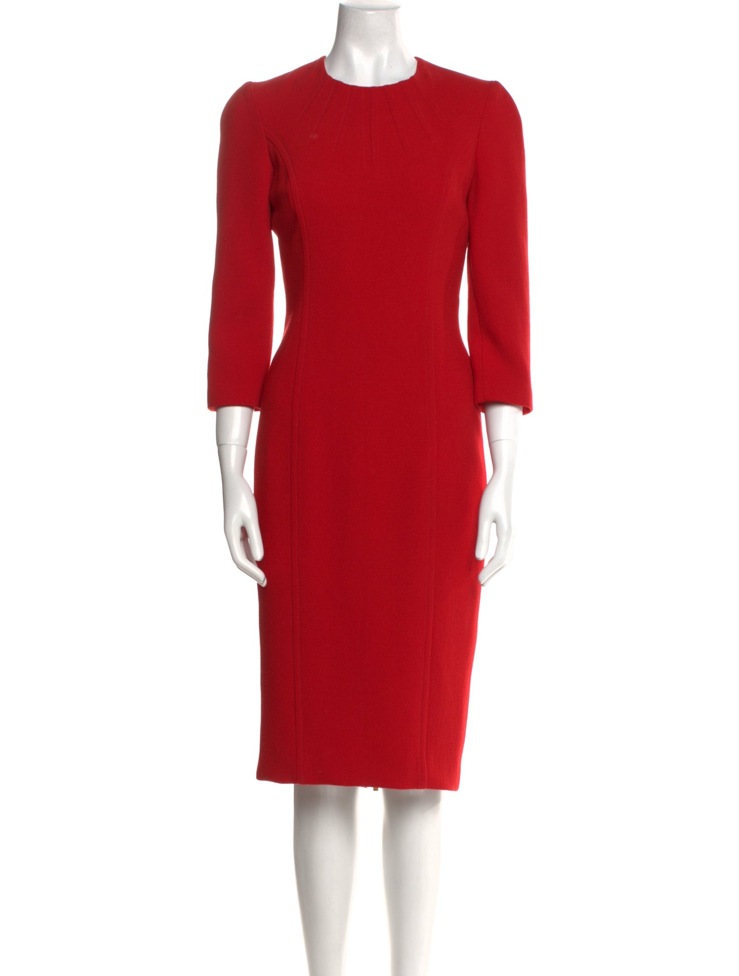 Michael Kors Collection Virgin Wool Midi Length Dress