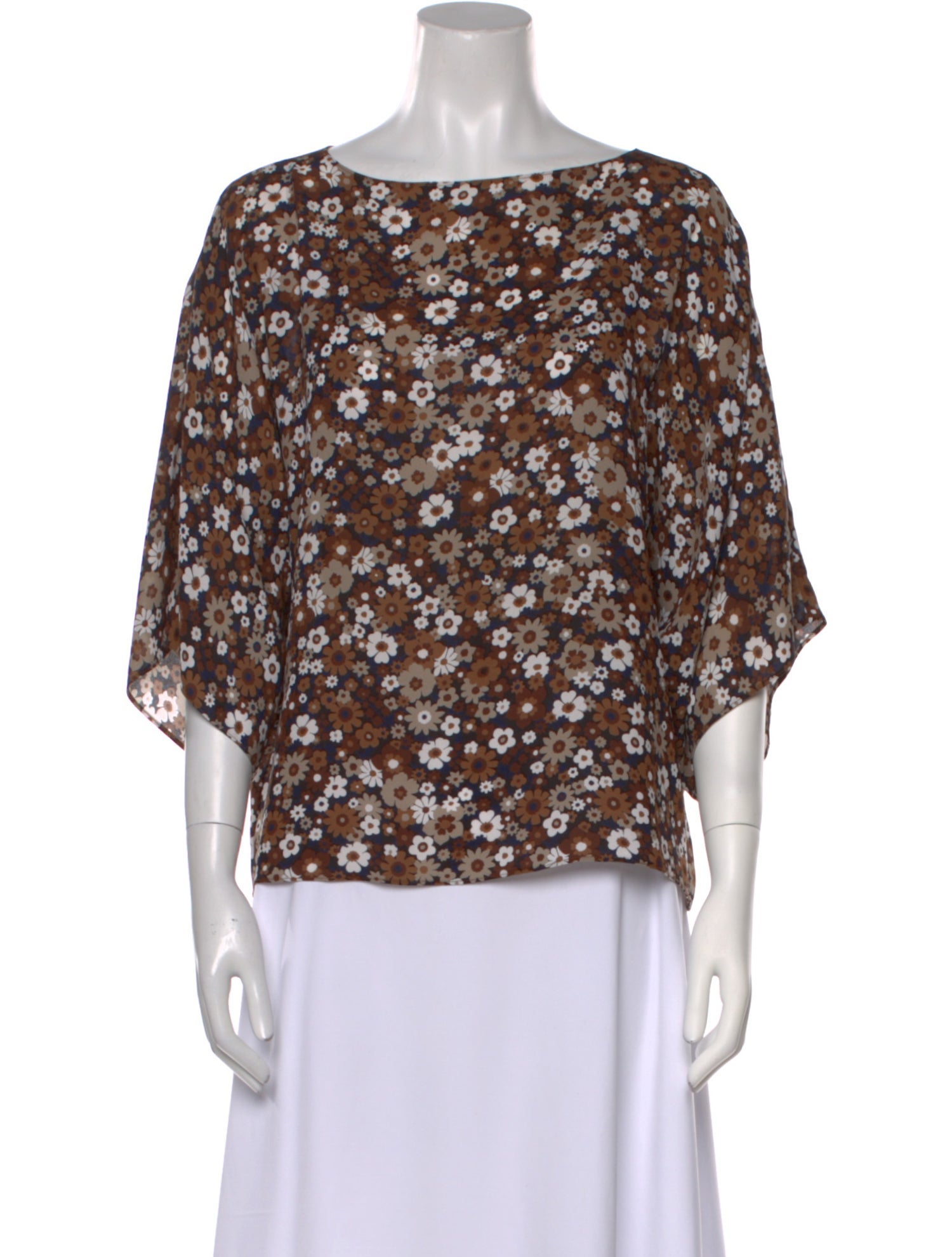 Michael Kors Collection Silk Floral Print Blouse