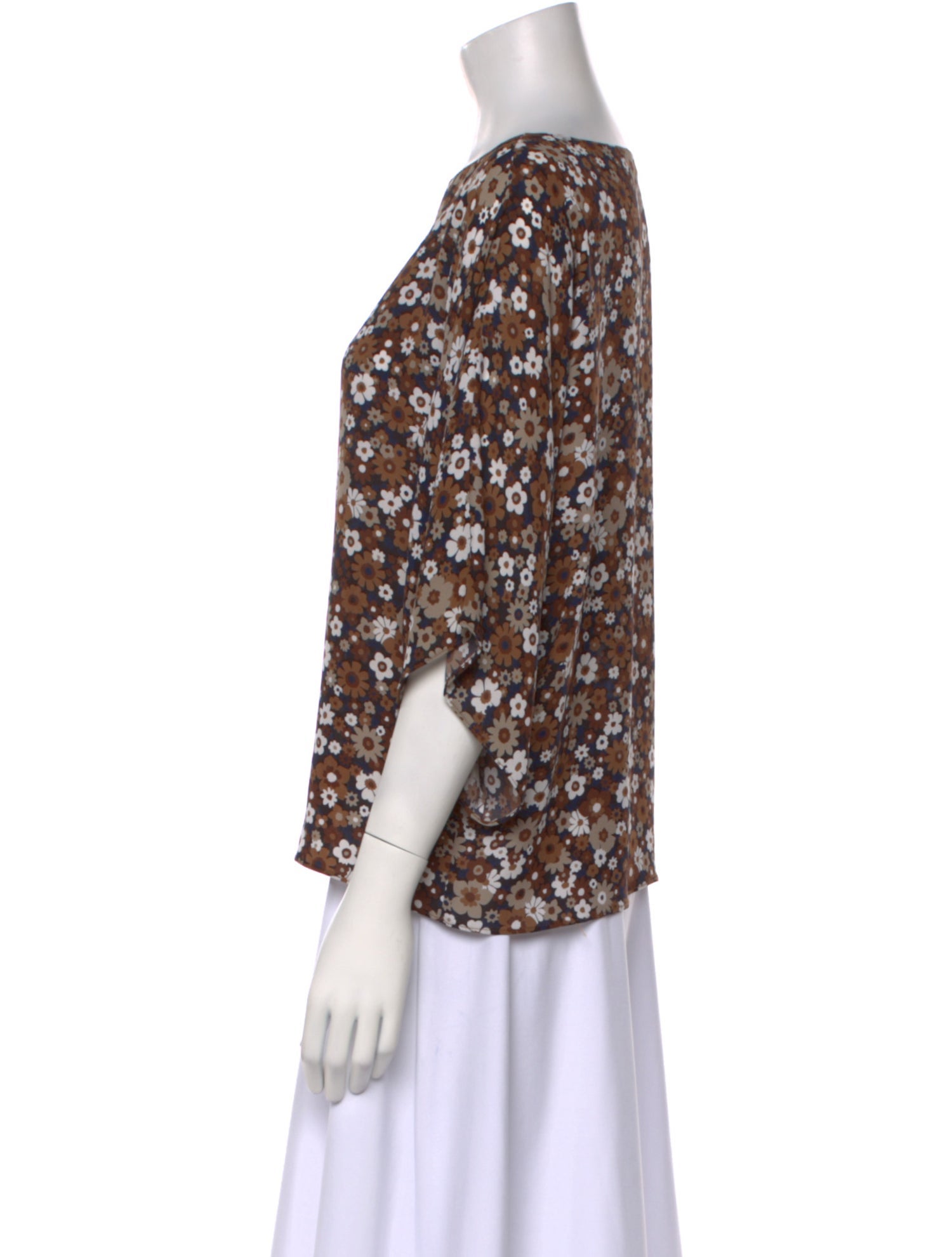 Michael Kors Collection Silk Floral Print Blouse