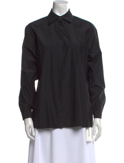 Michael Kors Collection Silk Long Sleeve Button-Up Top