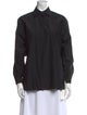Michael Kors Collection Silk Long Sleeve Button-Up Top