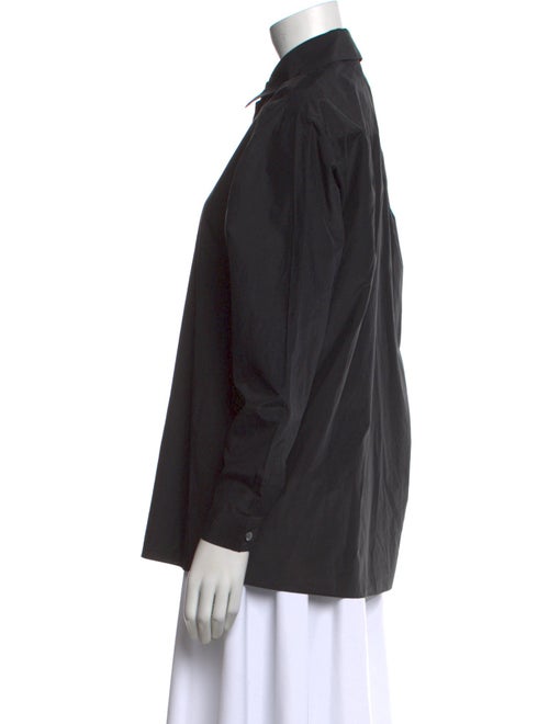 Michael Kors Collection Silk Long Sleeve Button-Up Top