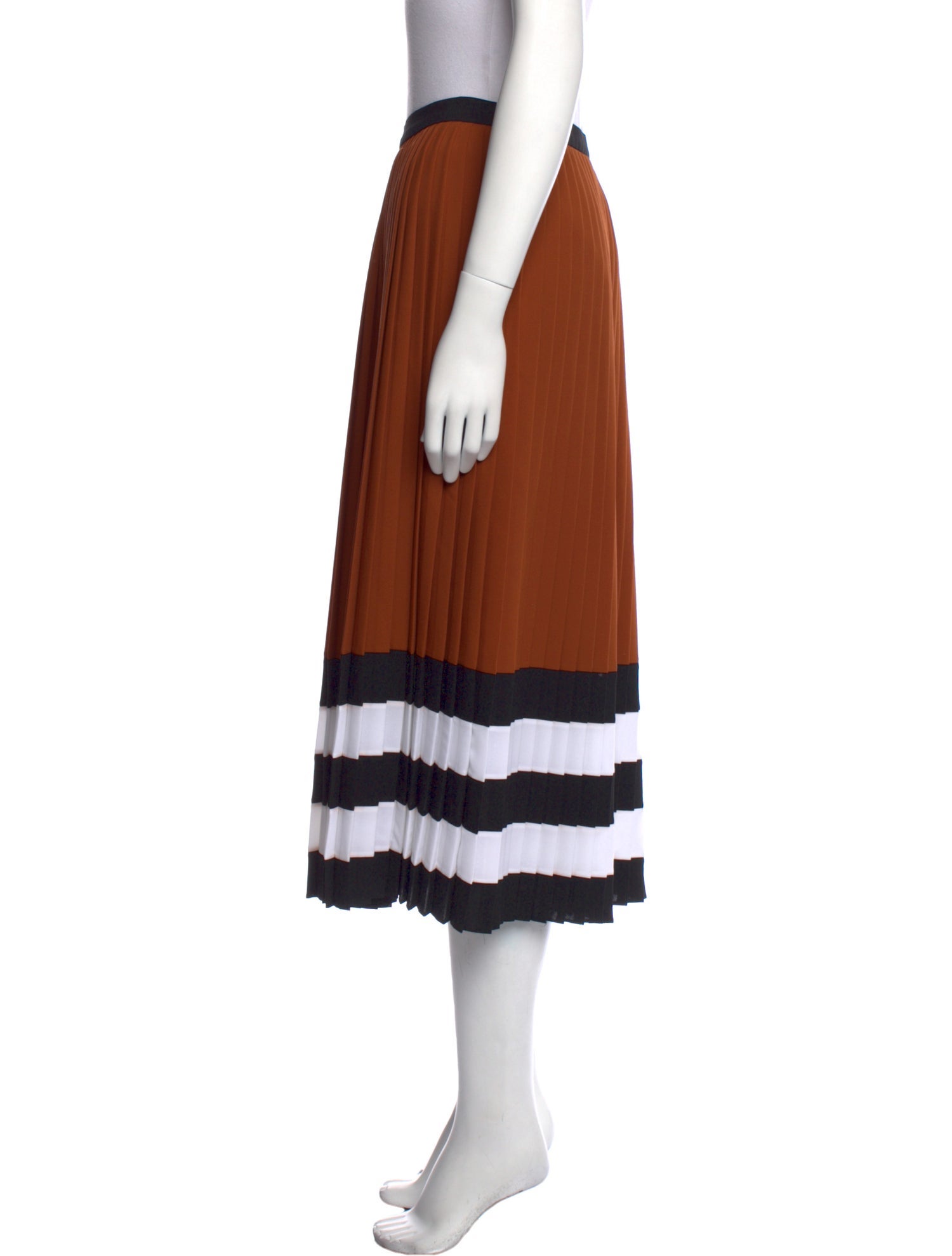 Michael Kors Collection Striped Midi Length Skirt