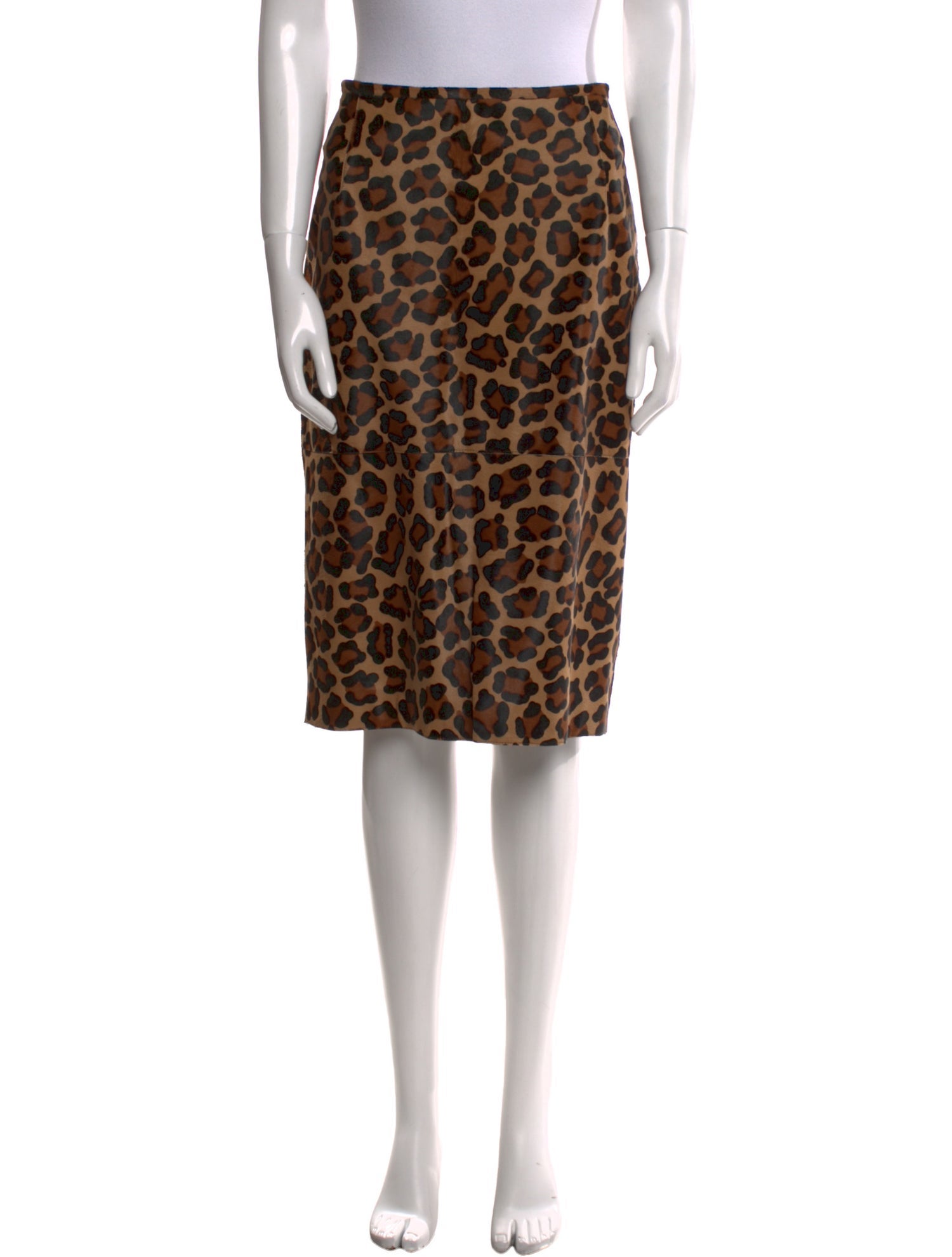 Michael Kors Collection Animal Print Knee-Length Skirt