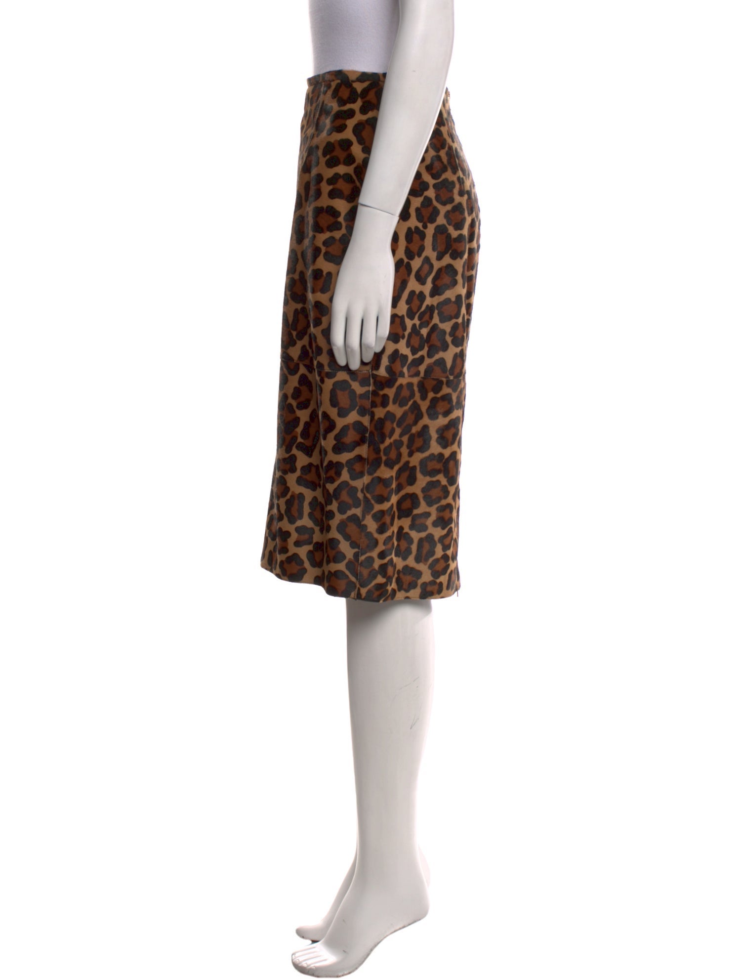 Michael Kors Collection Animal Print Knee-Length Skirt