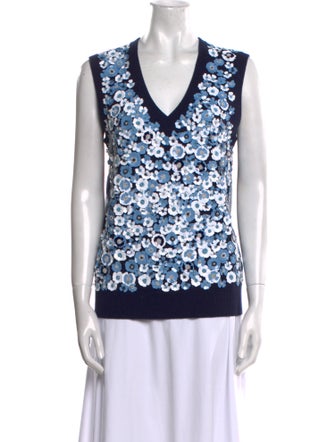 Michael Kors Collection Cashmere Printed Sweater