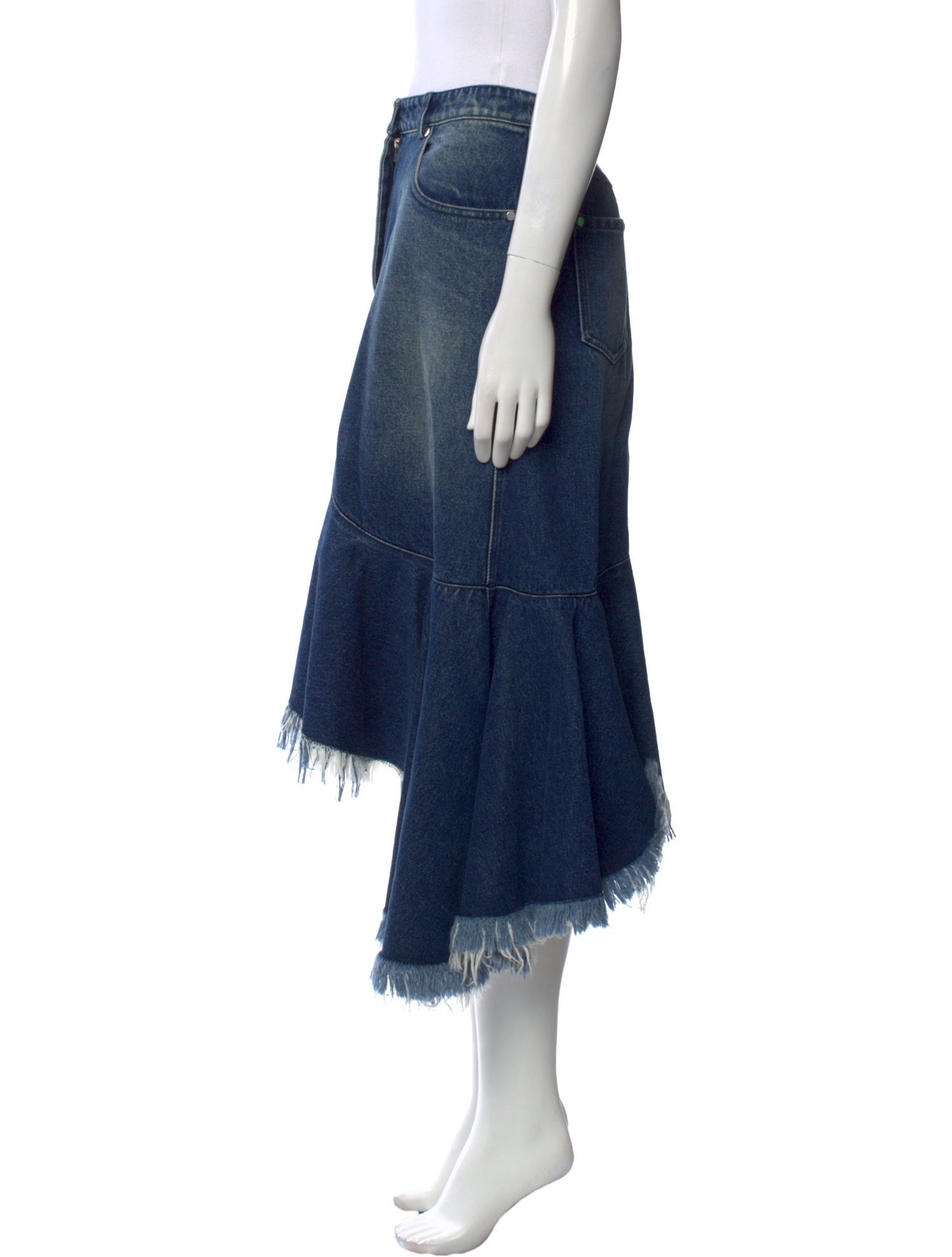 Michael Kors Collection Fringe Trim Accent Midi Length Skirt