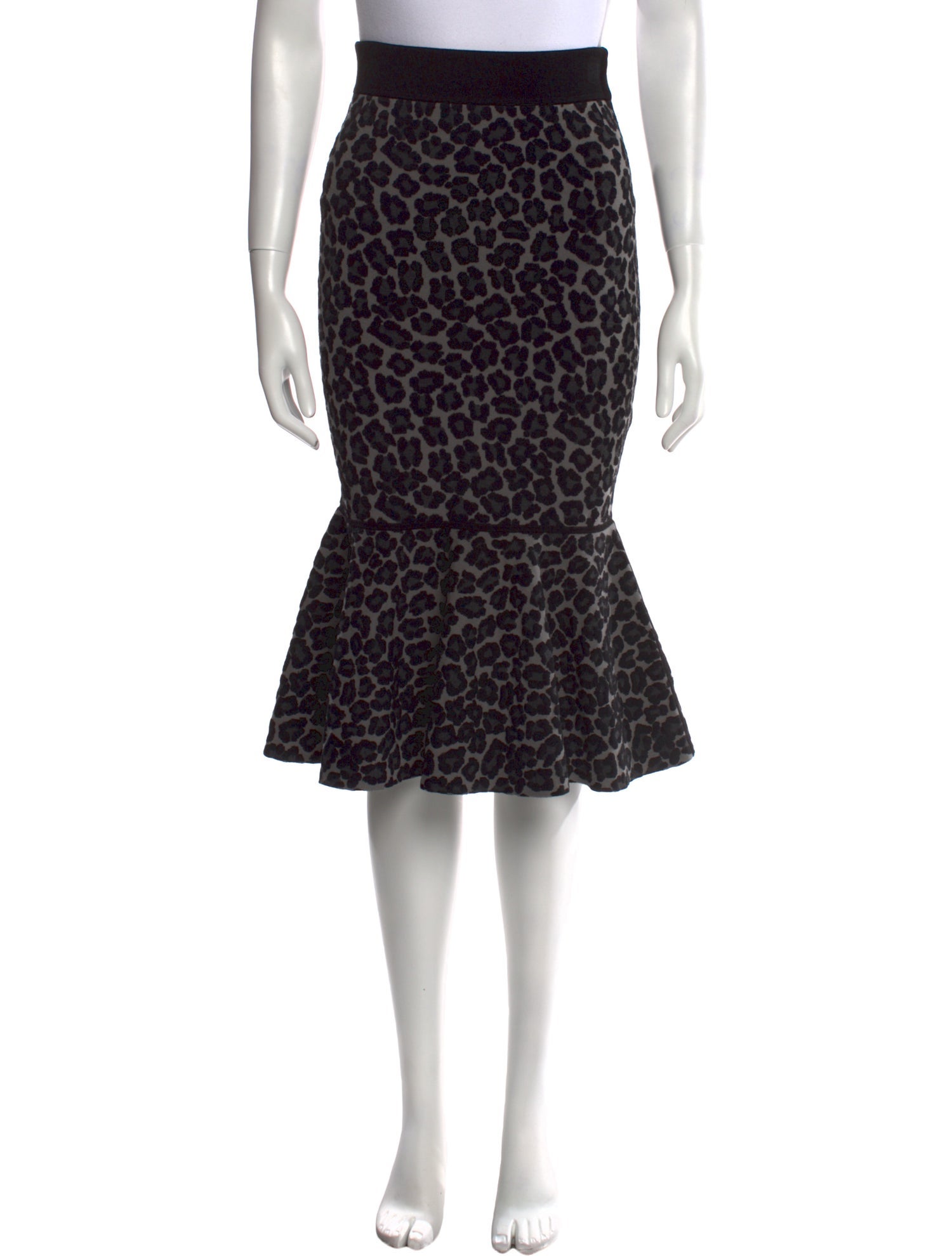 Michael Kors Collection Animal Print Knee-Length Skirt