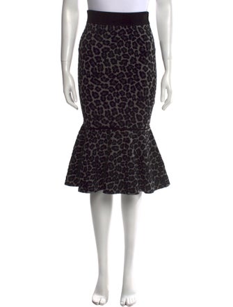Michael Kors Collection Animal Print Knee-Length Skirt