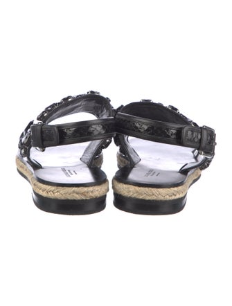 Michael Kors Collection Leather Crystal Embellishments Slingback Sandals