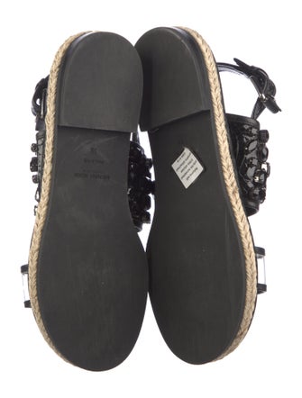 Michael Kors Collection Leather Crystal Embellishments Slingback Sandals