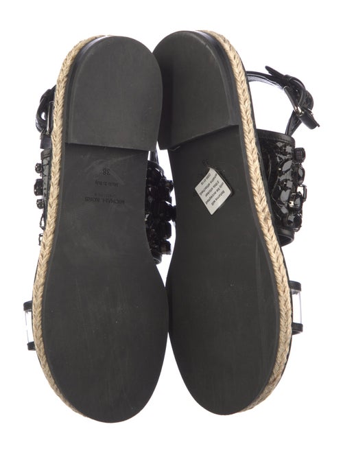 Michael Kors Collection Leather Crystal Embellishments Slingback Sandals