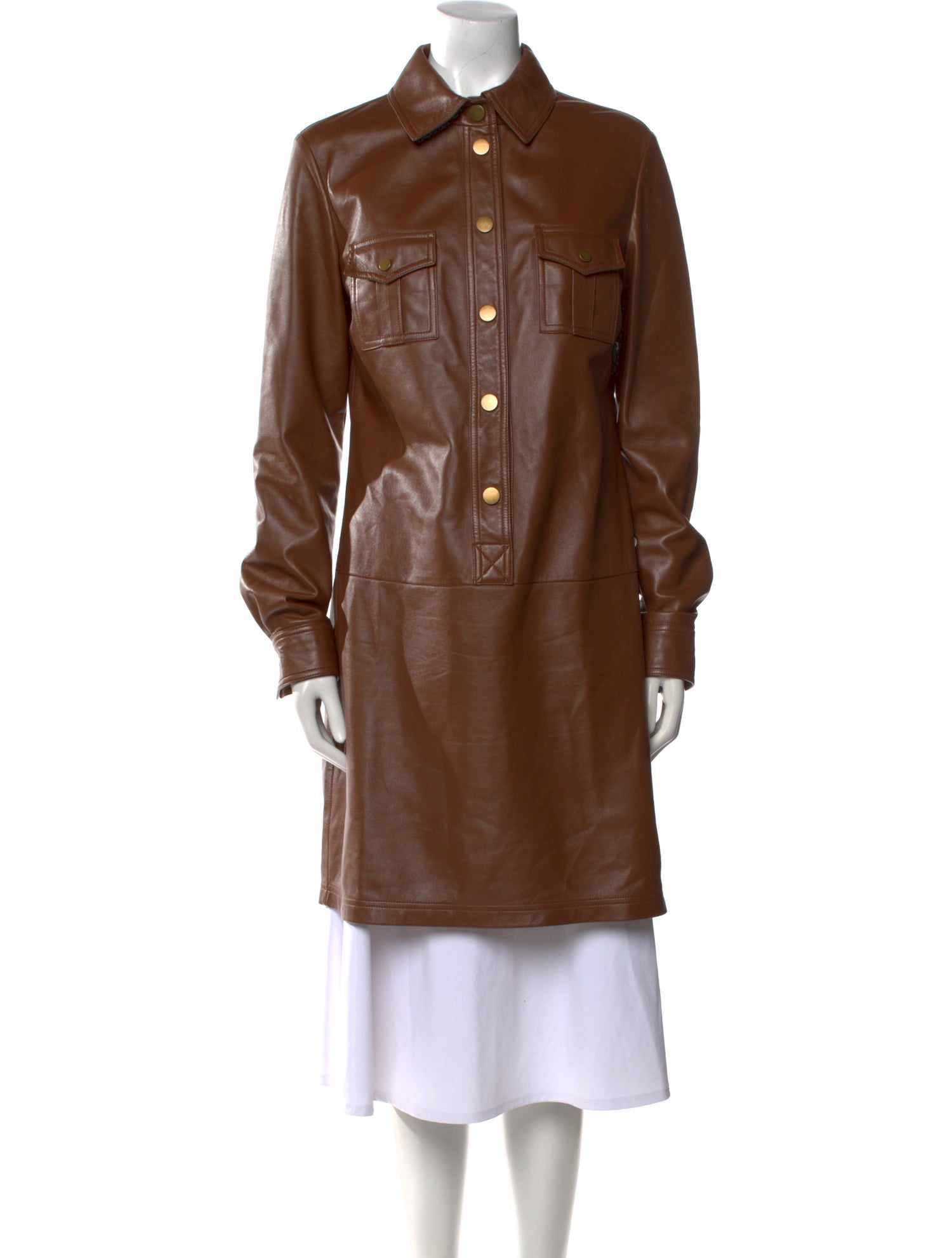 Michael Kors Collection Lamb Leather Mini Dress