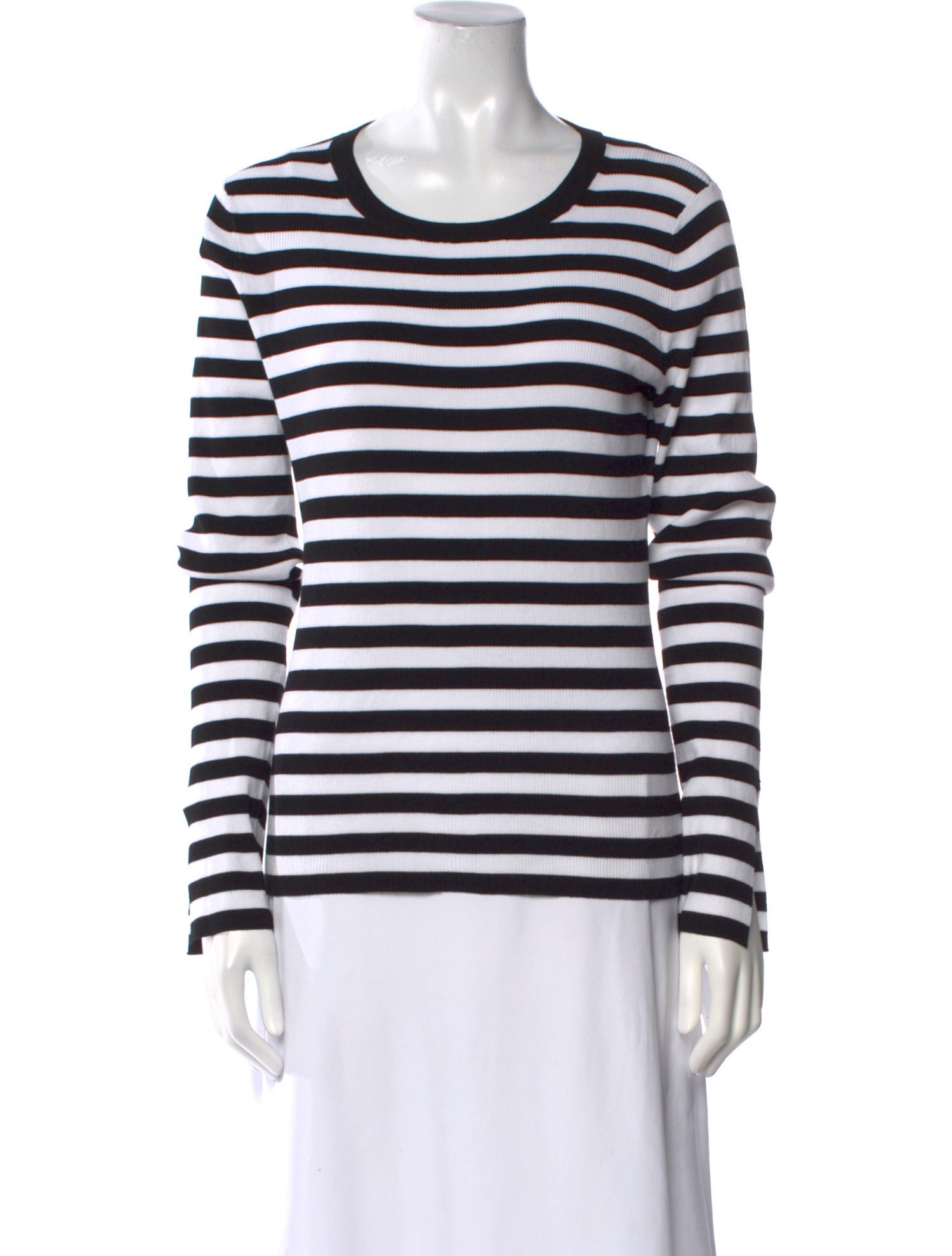 Michael Kors Collection Striped Scoop Neck T-Shirt