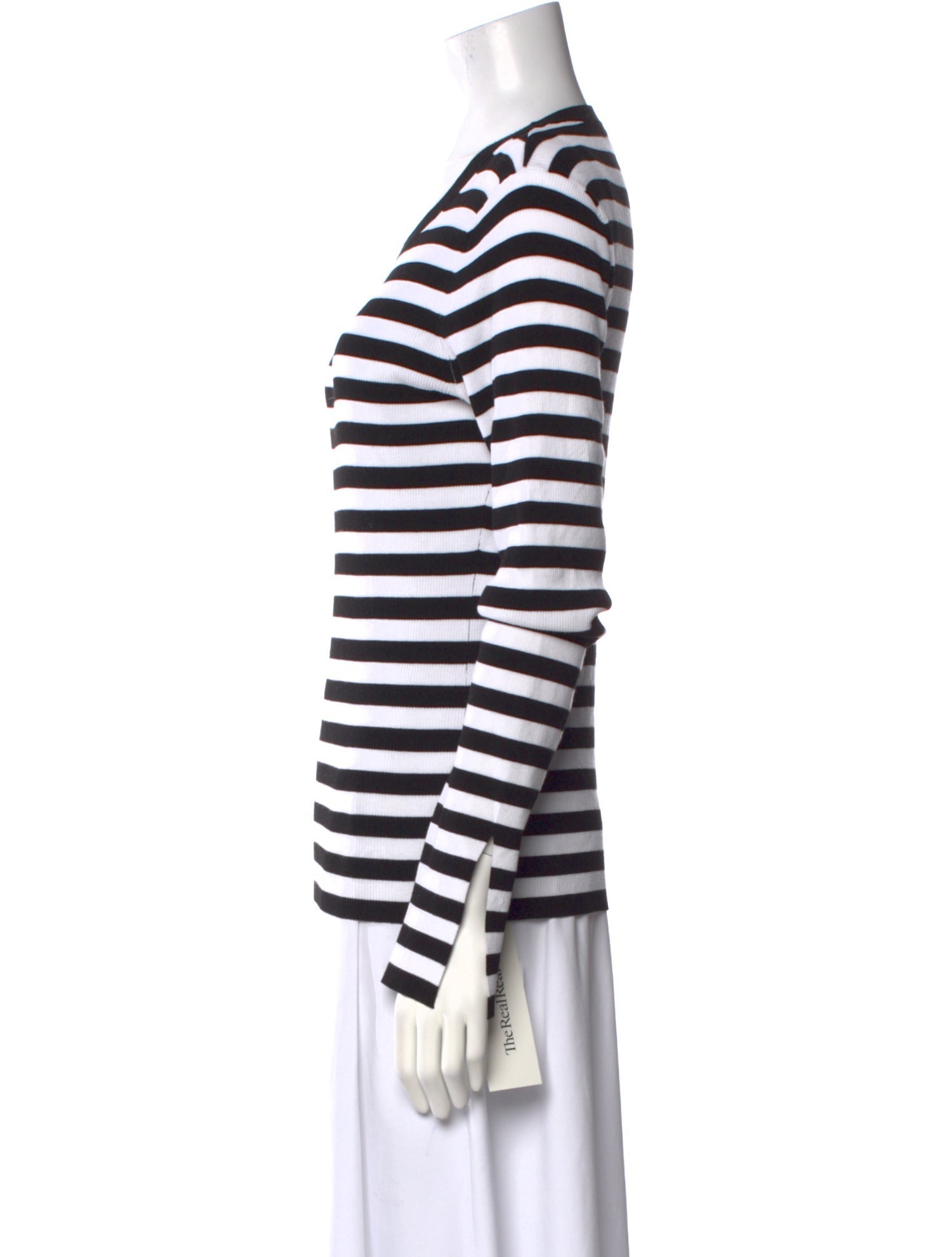 Michael Kors Collection Striped Scoop Neck T-Shirt