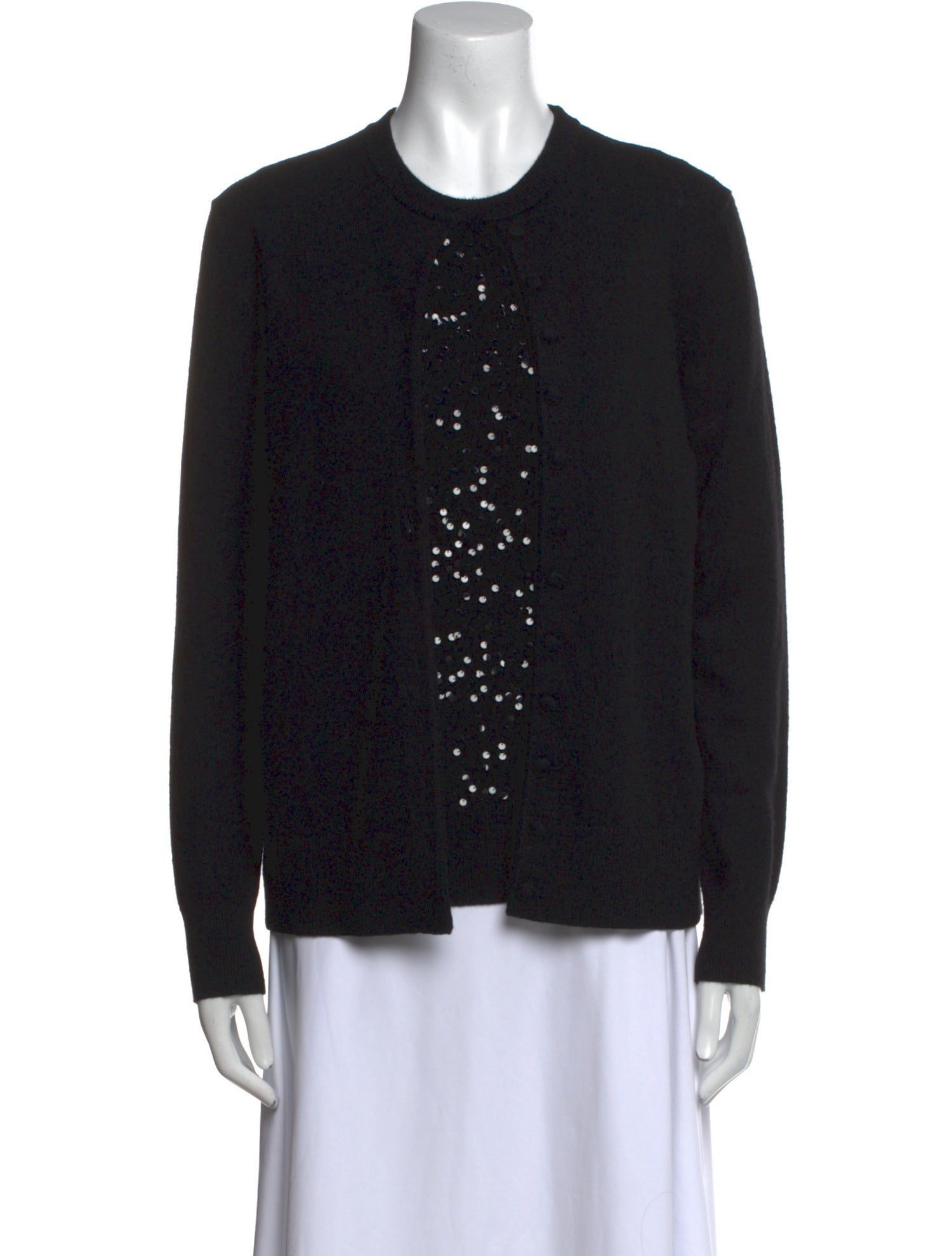 Michael Kors Collection Cashmere Crew Neck Button-Up Top w/ Tags