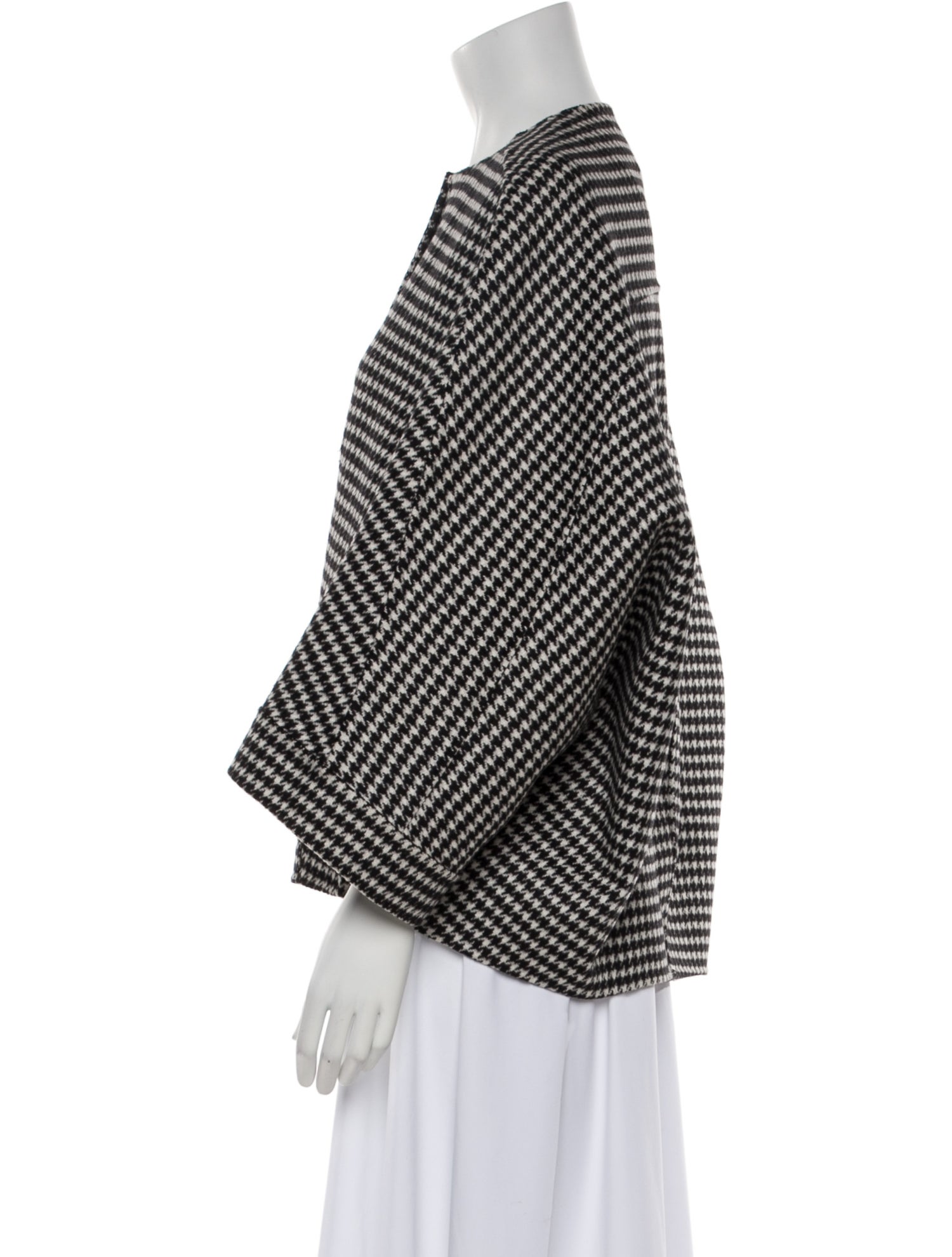 Michael Kors Collection Virgin Wool Houndstooth Print Coat