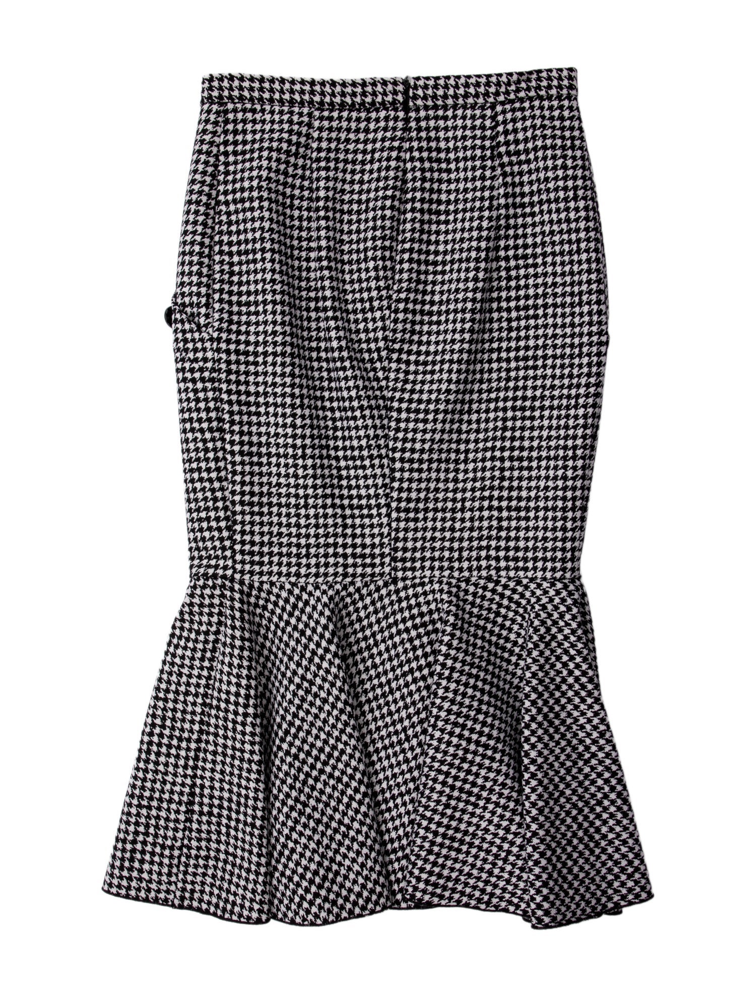 Michael Kors Collection Houndstooth Print Midi Length Skirt