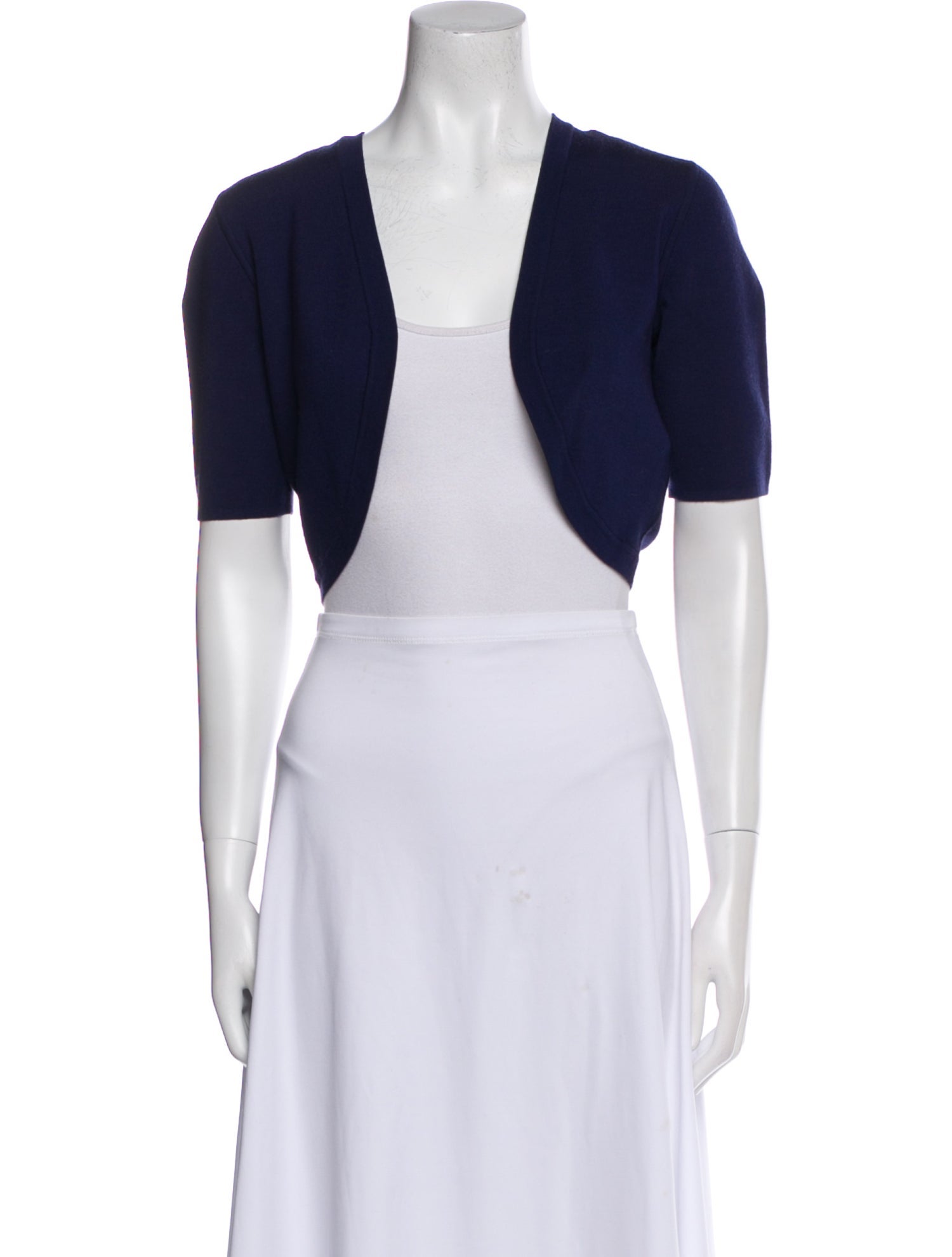 Michael Kors Collection Merino Wool Square Neckline Crop Top