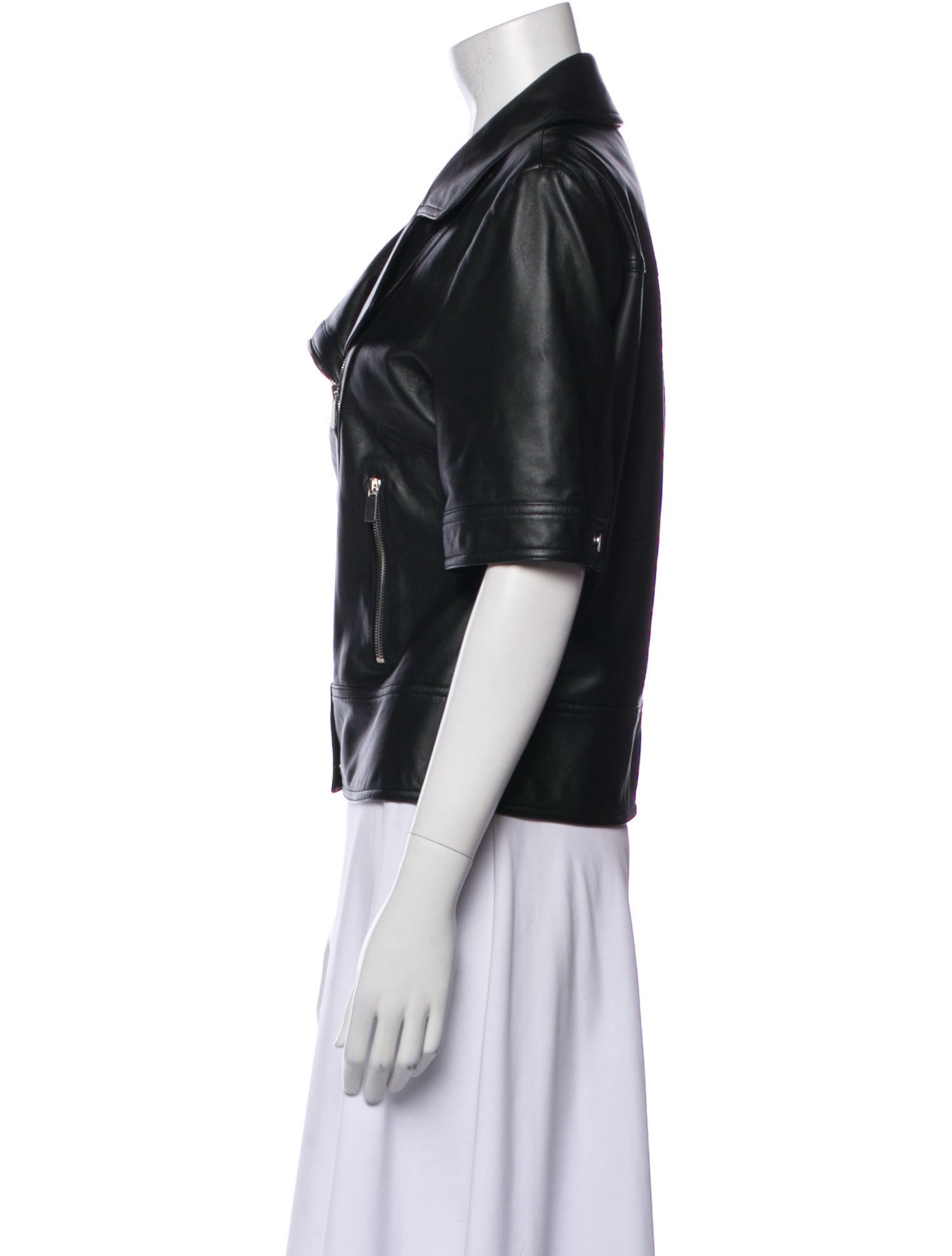 Michael Kors Collection Lamb Leather Biker Jacket
