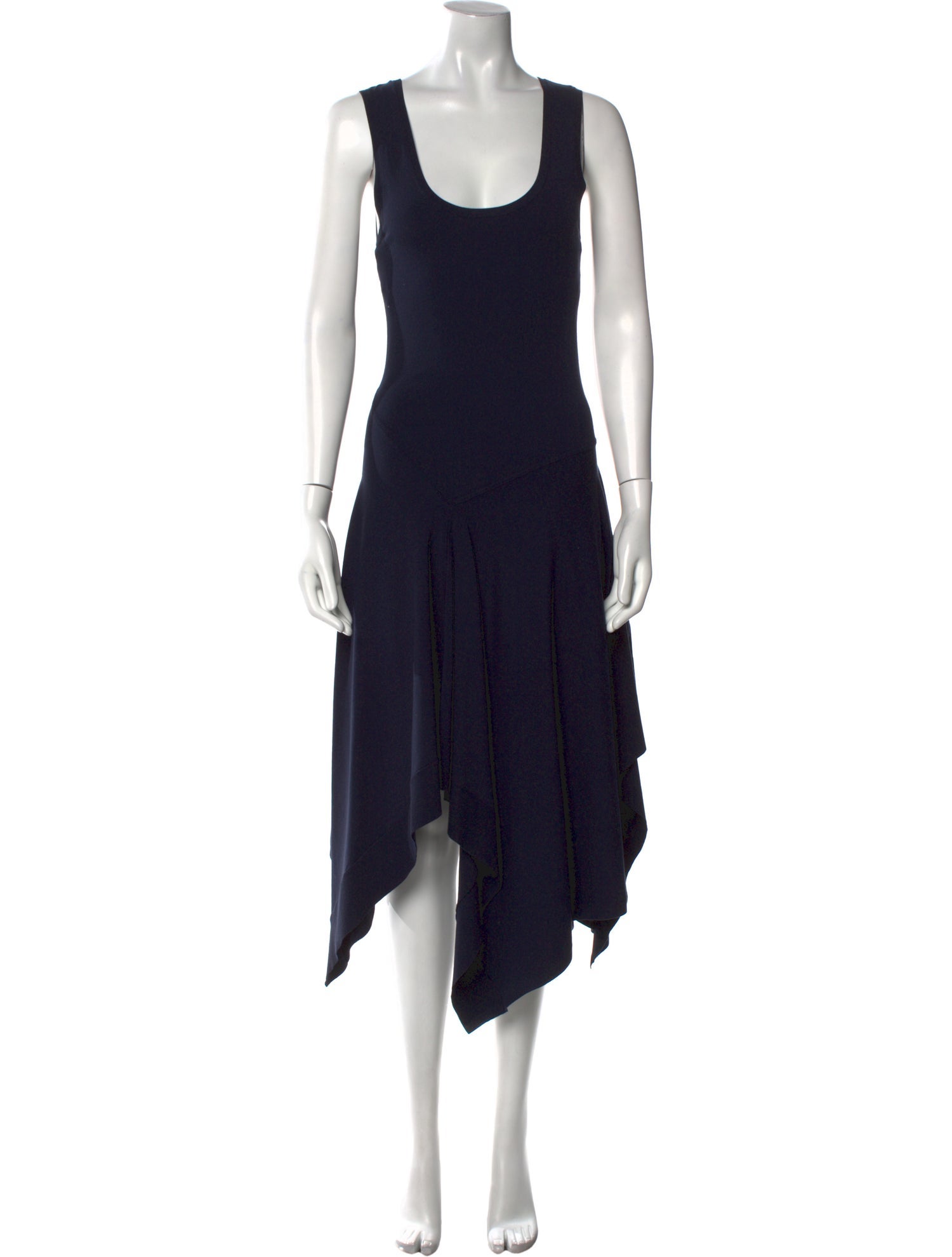 Michael Kors Collection Scoop Neck Midi Length Dress