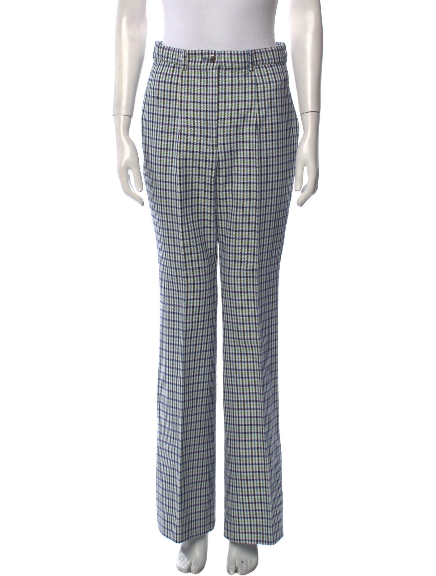 Michael Kors Collection Plaid Print Wide Leg Pants