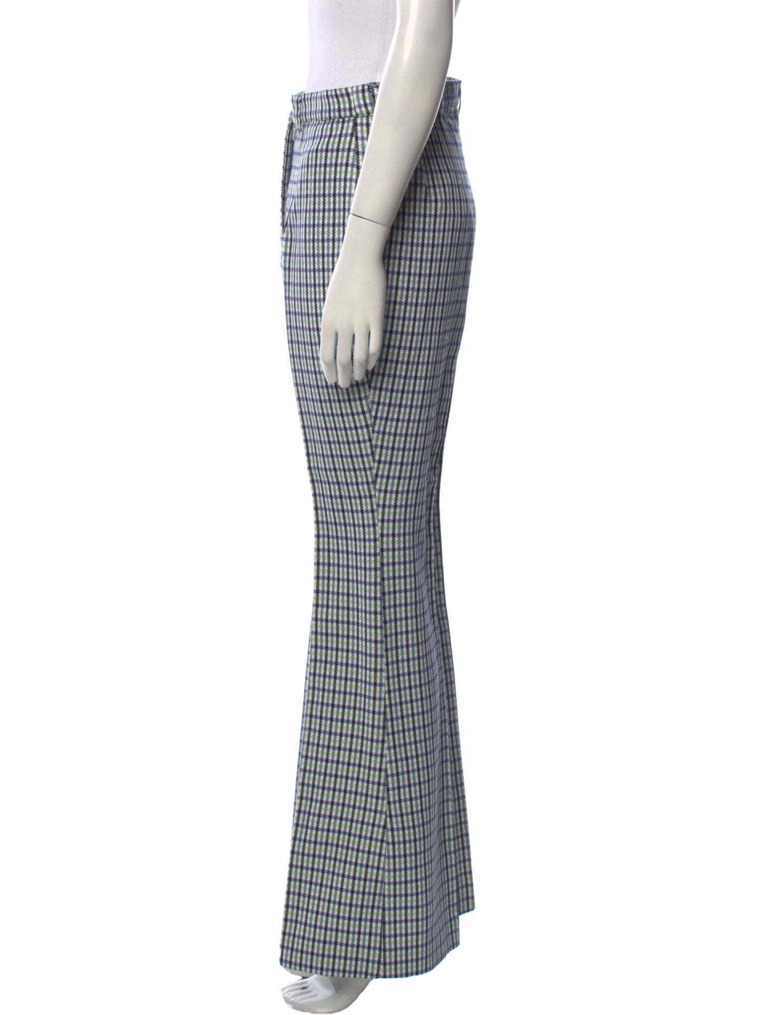 Michael Kors Collection Plaid Print Wide Leg Pants