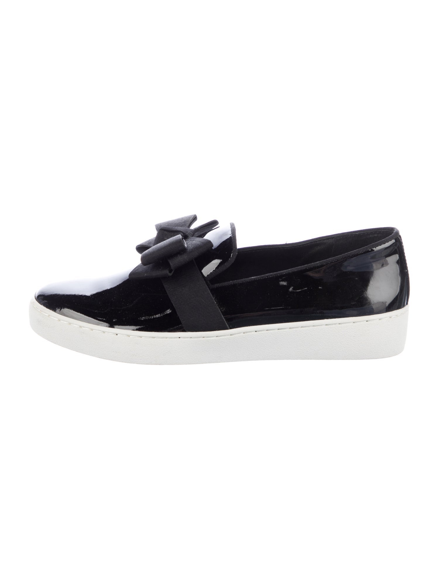Michael Kors Collection Patent Leather Bow Accents Sneakers