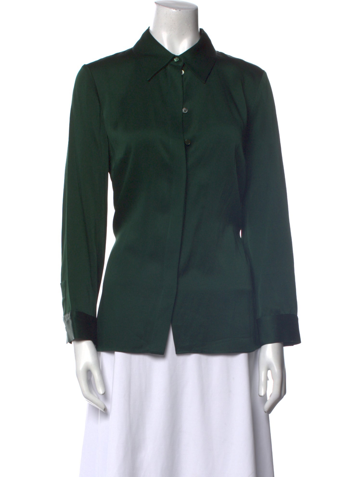 Michael Kors Collection Long Sleeve Button-Up Top