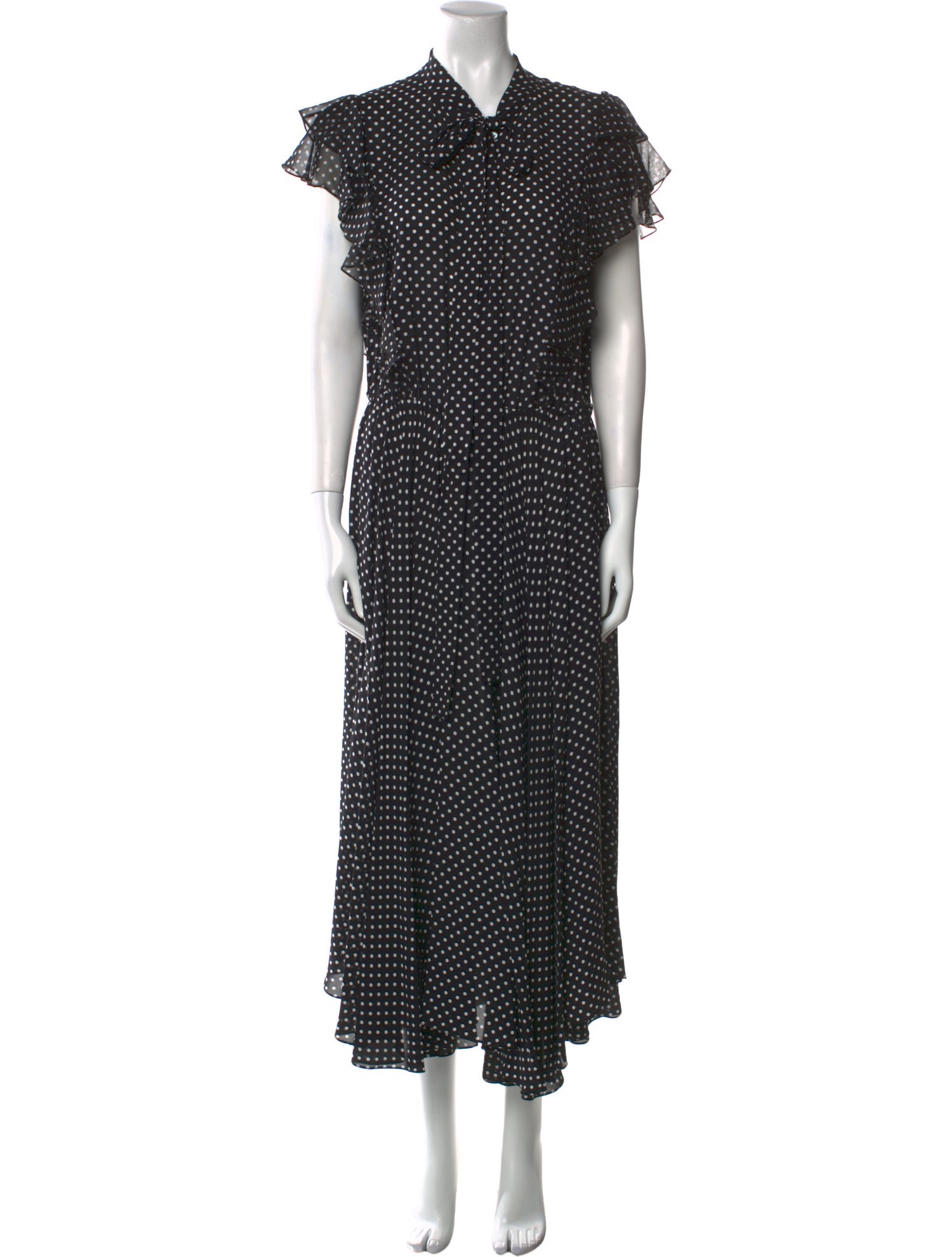 Michael Kors Collection Polka Dot Print Long Dress