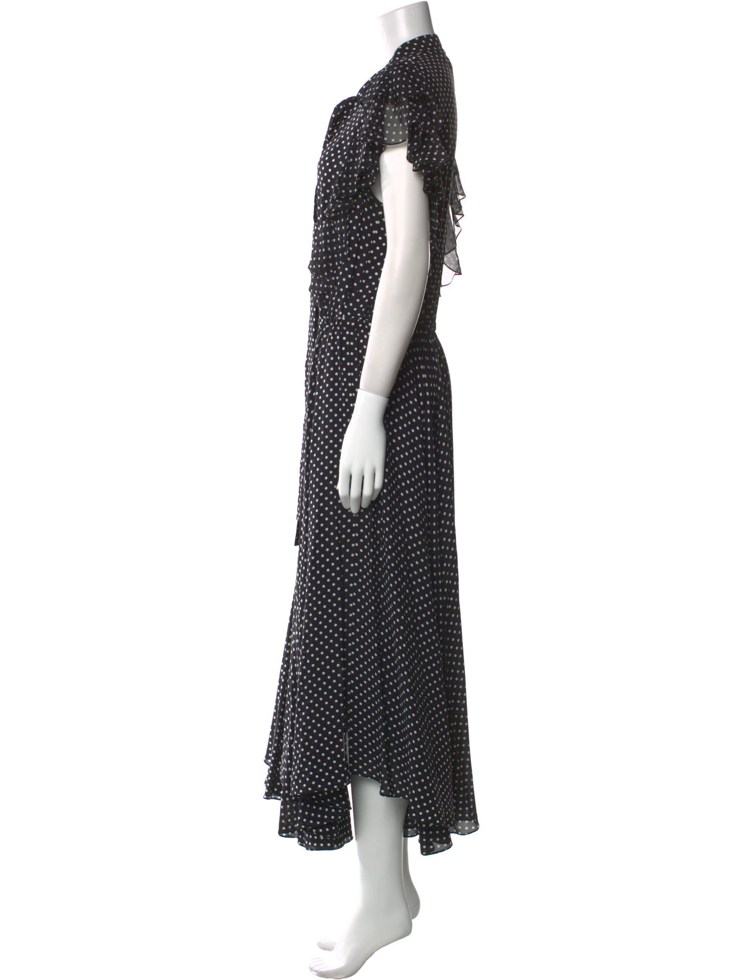 Michael Kors Collection Polka Dot Print Long Dress