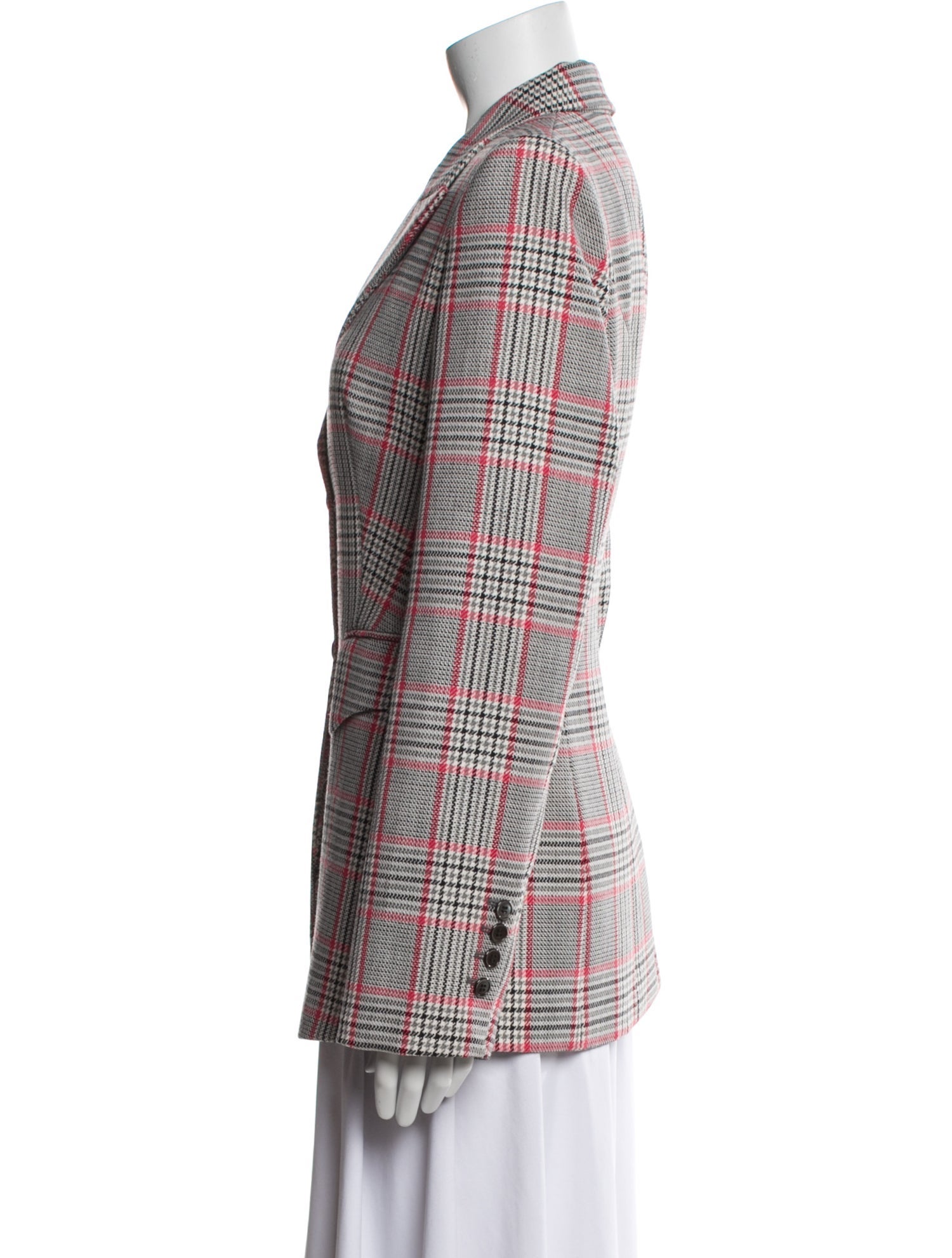 Michael Kors Collection Virgin Wool Plaid Print Blazer