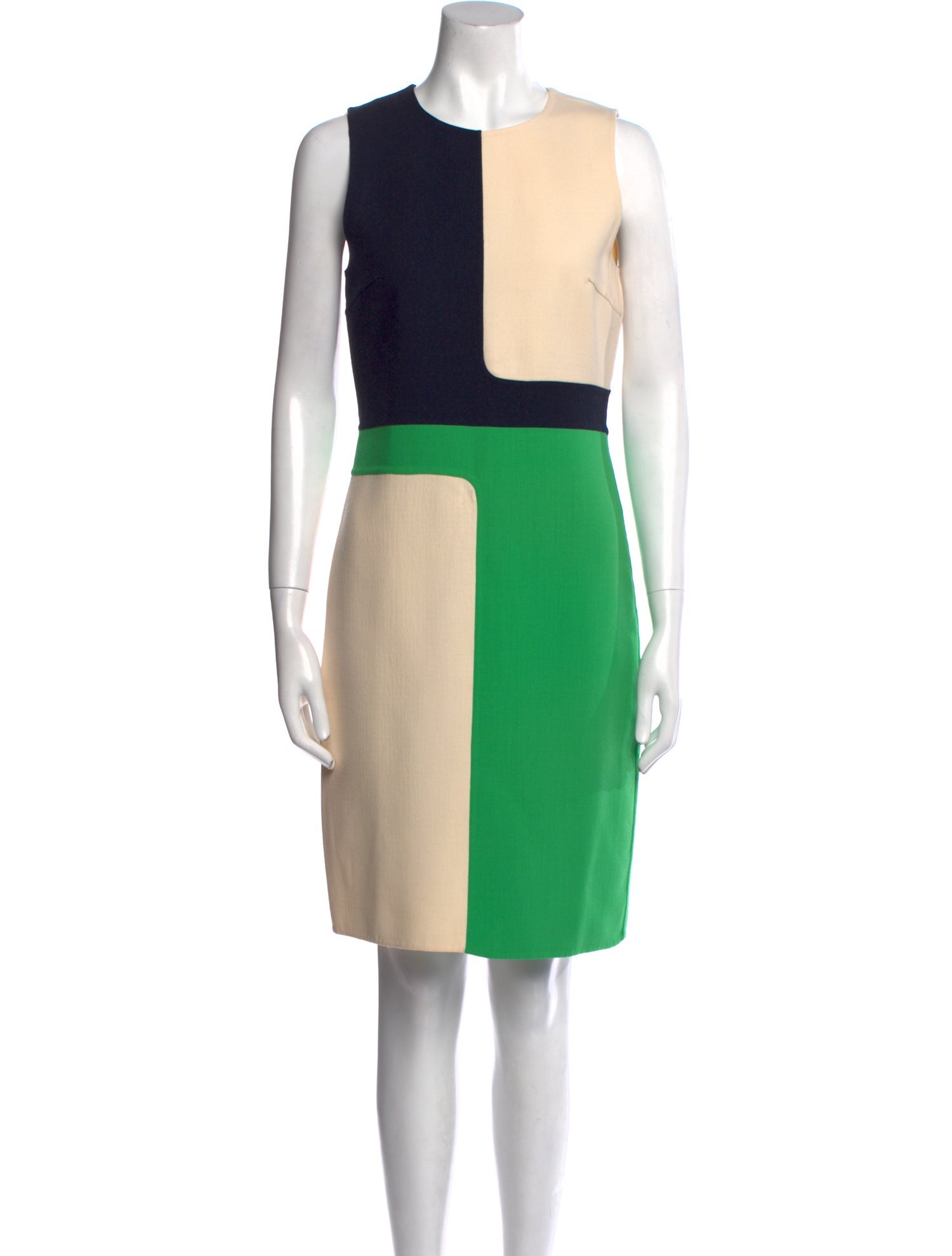 Michael Kors Collection Colorblock Pattern Knee-Length Dress